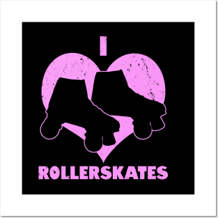 I Love Rollerskating 70's 80's Retro Vintage Gift For Rollerskate Lovers Posters and Art